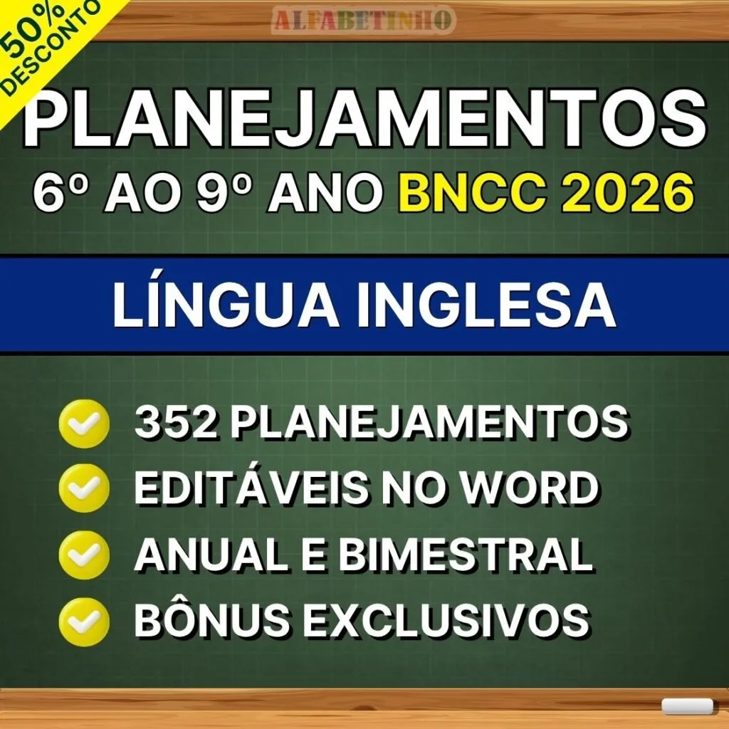 LÍNGUA INGLESA - Planejamentos do 6º ao 9º ano - BNCC 2026